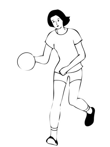 Woman Handball Player Coloring Page